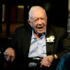 Jimmy Carter durante la celebración de su 75º aniversario de boda, el 10 de julio de 2021, en Plains (Georgia).