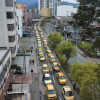 Este es el panorama de la avenida Santander, por el sector del Triángulo, respecto al plan tortuga de los taxistas manizaleños.