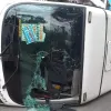 El colectivo de Gran Caldas accidentado este miércoles. 