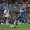 Sebastián Villa, durante el superclásico del fútbol argentino que disputaron ayer River Plate y Boca Juniors en el estadio Monumental de Buenos Aires (Argentina).