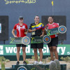 La colombiana Sara López Bueno (c) ganó por octava ocasión la medalla de oro en el Mundial de Tiro con Arco, categoría Compuesto, en Hermosillo, Sonora (México).