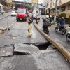 El daño ocurrió en la calle 67 con carrera 22, en el carril de descenso hacia la glorieta de San Rafael, en Manizales.