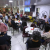 El cabaret literario ayer en el café El Graduado en el Centro de Manizales.