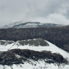 La nevada en el sector de Arenales con vista al cráter Arenas del volcán Nevado del Ruiz.