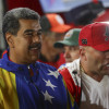 El presidente de Venezuela, Nicolás Maduro, celebra tras conocer los resultados de las elecciones presidenciales este domingo, en Caracas (Venezuela).