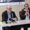  Foto I Luis Fernando Trejos I LA PATRIA  El rector de la U. Nacional, Leopoldo Múnera, explicó en Manizales los alcances de la propuesta de constituyente universitaria. Lo acompaña la vicerrectora, Belizza Ruiz. 