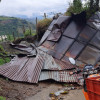 Así quedó el techo de una vivienda afectada por el vendaval. 