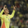 Yesica Muñoz de Colombia celebra este martes, al final del partido del grupo A de la Copa Mundial Femenina sub-20 ante Camerún en el estadio de El Campín en Bogotá (Colombia).