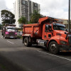 Caravana de transportadores este jueves en Manizales. 