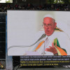 El papa Francisco en el estadio 'rey Balduino' de Bruselas.