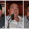 Los rostros de los integrantes de la Mesa Directiva del Concejo de Salamina: Guillermo Loaiza, segundo vicepresidente; Marino Murillo Otálvaro, presidente; y Luis Fernando Vélez, primer vicepresidente del Concejo de Salamina.