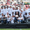 Los campeones de América en el 2004 con el Once Caldas fueron aplaudidos por la afición en Manizales.