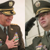 General William René Salamanca, quien deja la Dirección de la Policía Nacional, y su reemplazo en el cargo, Brigadier General (r) Carlos Fernando Triana.