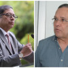 Gustavo Petro (izq.), presidente de Colombia, y Efraín Cepeda, presidente del Senado.