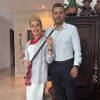 El alcalde de Salamina, Manuel Fermín Giraldo Gutiérrez, se reunió en Armenia (Quindío) con la señora Elsa Beatríz Duque Gutiérrez, reina del Sesquicentenario