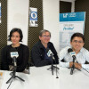 Ángela Gaviria, editora de Jaravela Editores; Carlos Augusto Jaramillo, editor y director de Jaravela y Julián Bernal, escritor de Manizales nutren la conversación literaria en la Feria del Libro de Bogotá. 