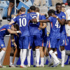 Reece James (2-I, visto parcialmente) del Chelsea celebra con sus compañeros de equipo después de marcar el 1-0 durante el partido de la Copa Mundial de Clubes de la FIFA 2025 ante el Benfica en Charlotte, Carolina del Norte, EE. UU., este 28 de junio del 2025.