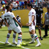 Germán Cano del Fluminense (der.) celebra con sus compañeros tras marcar el primer gol del 0-1 durante el partido de la Copa Mundial de Clubes de la FIFA 2025 entre el Inter de Milán y el Fluminense en Charlotte, Carolina del Norte, EE. UU., el 30 de junio de 2025.