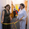 Laura Sarabia (i), canciller saliente, en uno de sus últimos actos oficiales junto a la embajadora de Colombia en República Checa, Solangel Ortiz Mejía (d), durante la inauguración de la Embajada de Colombia en República Checa el viernes (4 de julio) en Praga (República Checa). 