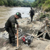 En el operativo, las autoridades sellaron ocho puntos de extracción, ubicados al lado del río Cauca.