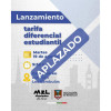 La Alcaldía de Manizales informó este sábado 16 de agosto del 2025 que el acto de presentación oficial de la tarifa diferencial estudiantil queda aplazado para fecha por definir.
