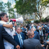 El presidente Gustavo Petro durante una concentración en Nueva York.