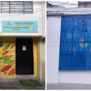 El antes y el después de la fachada de la casa de la cultura del barrio El Bosque.