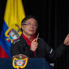 Fotografía cedida por la Presidencia de Colombia de su mandatario, Gustavo Petro, hablando en una alocución este viernes, en Bogotá (Colombia). 