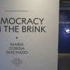 Vista de una exposición en Oslo, Noruega, que documenta el activismo político de la opositora venezolana María Corina Machado y el éxodo de millones de sus compatriotas por la situación política del país, este martes. 