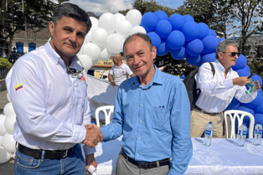Fotos | Diego Salgado | LA PATRIA El director seccional de Fiscalías de Caldas, Armando Castrillón Grajales, en compañía del alcalde de Aranzazu, José Lisímaco Amador Cuestas, inauguraron el Punto de Atención de la Fiscalía (PAF).