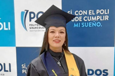 Mileidy Gaviria, oriunda de Manzanares (Caldas), obtuvo su título como Psicóloga del Politécnico Gran Colombiano en Bogotá. Su familia la felicita por este logro y le desea éxitos en su vida profesional.
