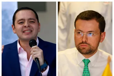 Carlos Mario Marín, mandatario municipal, y Luis Carlos Velásquez, mandatario departamental.