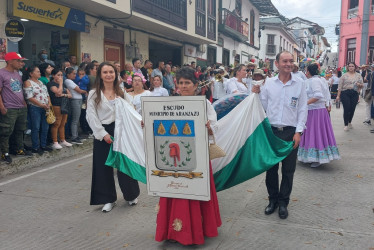 José Lisímaco Amador Cuestas, alcalde de Aranzazu, en una manifestación de la cultura de su municipio.