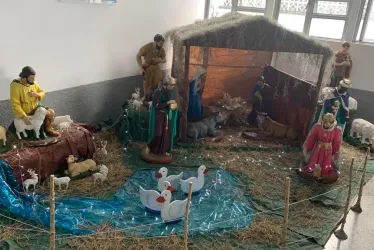 En el hospital San Vicente, de Anserma, también armaron el pesebre.