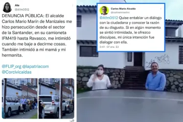 Ciudadana denuncia intimidación del alcalde de Manizales, él indica que quería dialogar