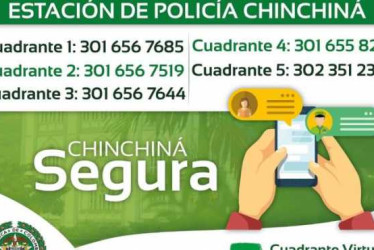 Policía de Chinchiná habilita WhatsApp para línea de atención