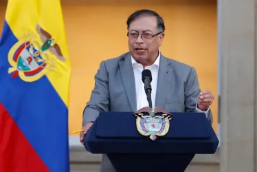 El presidente de Colombia, Gustavo Petro, durante el acto público de radicación de la reforma de salud ante el Congreso de la República. 