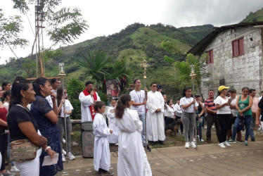 Desde los límites entre Antioquia y Caldas partió el viacrucis en Pueblo Nuevo, corregimiento de Pensilvania.