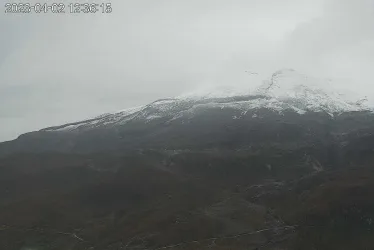 Panorámica tomada el domingo del Volcán Nevado del Ruiz. 