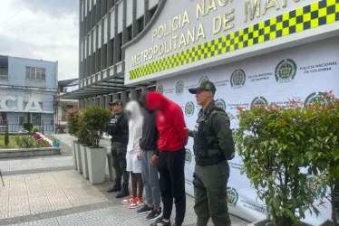 Los jugadores del Once Caldas capturados. 