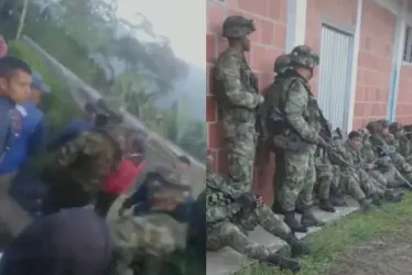 10 soldados del Ejército colombiano fue retenido en una zona rural del departamento del Cauca por la comunidad de la vereda La Pila