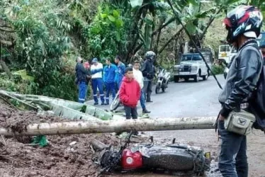 Sector de El Tigre, en el ingreso Guática, afectado por derrumbe. 