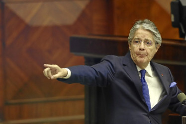 Foto | EFE | LA PATRIA La intervención de Guillermo Lasso en la Asamblea Nacional duró 49 minutos.