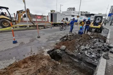  Zona donde se está realizando la reparación en Milán. 