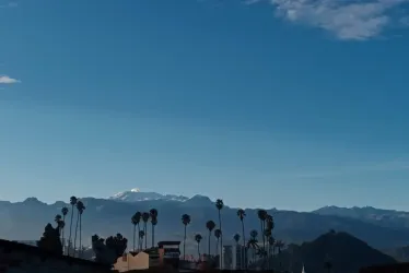 El volcán Nevado del Ruiz este miércoles, 24 de mayo, visto desde Manizales. 