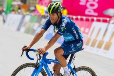 Jordan Tabares, el caldense que lidera desde hoy el grupo de Supergiros Alcaldía de Manizales - Gobernación de Caldas - Susuerte - para la Vuelta a Antioquia.