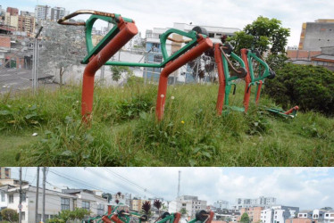 Fotos | Freddy Arango | LA PATRIA  ANTES- AHORA Podaron la maleza que crecía en el parque. 