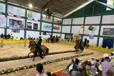 Los caballos y sus jinetes en acción.