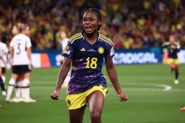  Linda Caicedo celebrando su gol ante Alemania. 