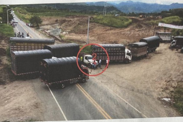 El carro de alias el Tío, señalado por los afectados como uno usado en el bloqueo.